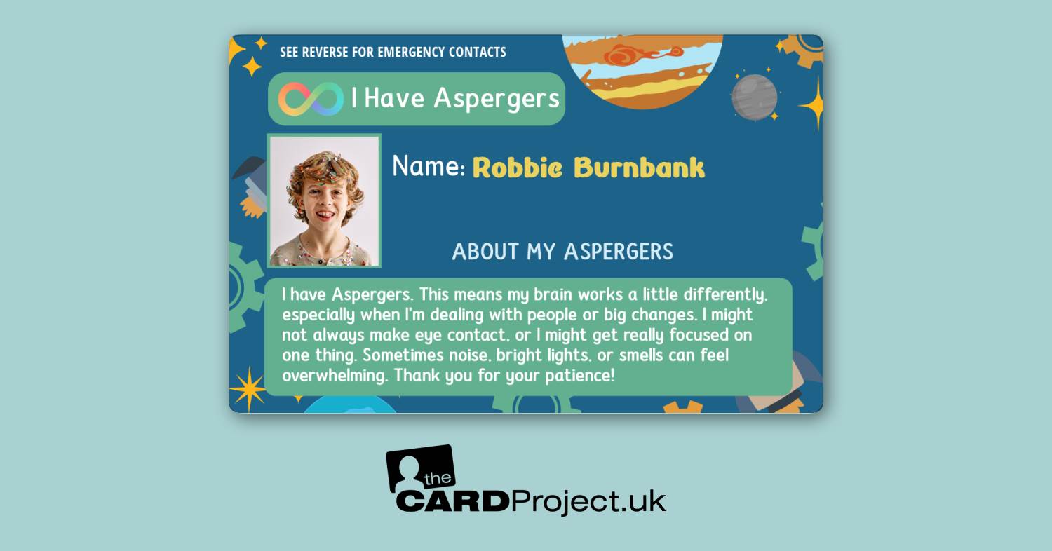 My Aspergers Card for Kids (FRONT)